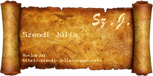 Szendi Júlia névjegykártya